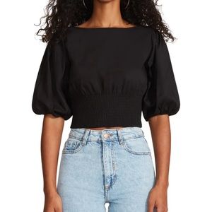 NWT BB Dakota Poplin Smocked Top
